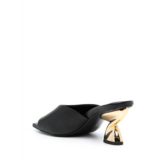 NEW JONATHAN SIMKHAI nixxi twist slip on high heel sandals in black - Picture 6 of 7